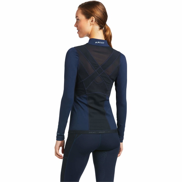 Ariat Womens Ascent 1/4 Zip Long Sleeve Baselayer 10039198 - Navy